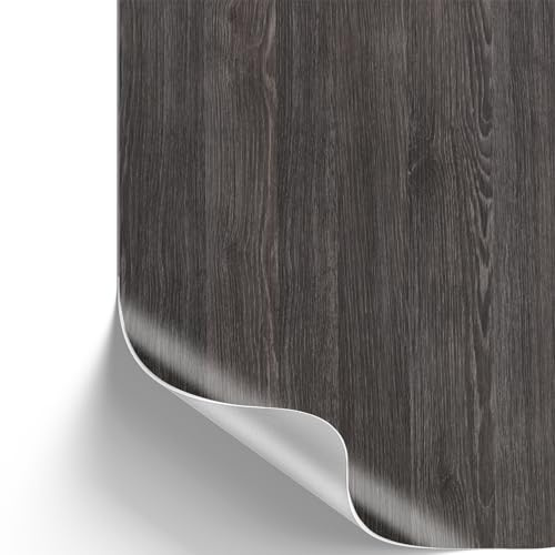 [13,89€/m²] Klebefolie in Holz-Optik inkl. Rakel & E-Book I Selbstklebende Holz Folie für Möbel & Küche - hitzebeständig & abwaschbar I Möbelfolie I Dekofolie (Eiche Sheffield Umbra, 10m x 45cm)