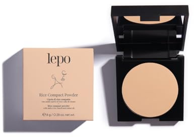 LEPO | Rice Compact Powder - Cipria di Riso Compatta N. 89 Uniformante con Amido Nativo di Riso e Olio di Cotone: Pelle Perfettamente Mat e Luminosa