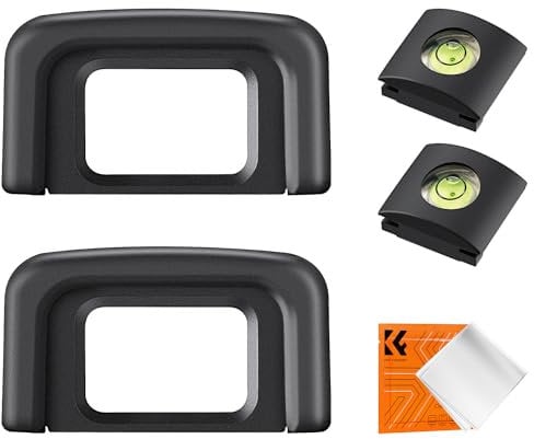 K&F Concept Soft Silicone Eyecup Eyepiece Viewfinder for D5600 D5500 D5300 D5200 D5100 D5000 D3500 D3400 D3300 Cameras Replaces Nikon DK-25 Eyecup(2 Pcs) with Hot Shoe Cover