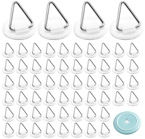 Piuluvor® 60 Piezas Cuelga Cuadros Adhesivo, Sin Agujeros para Colgar Cuadros, Ganchos Autoadhesivos para Marcos de Fotos, Cuadros, Carteles, Platos, Cuadros, Estantes (Redondo)