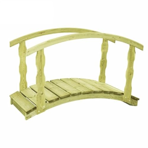 Iiaky Ponte da Giardino B-Stock 170x74x105cm Pino Massello Impregnato,Ponte Ponticello da Giardino in Legno per Laghetto con Passerella ad Arco,Impermeabile per Esterni