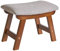 Aibiju Fußhocker, Ottoman Pouffe-Hocker, niedriger Hocker, Stoff-Sofa-Hockerbezug, 4 Buchenbeine, geeignet für Schlafzimmer, Wohnzimmer und Küche, (braunes Bein + graues Kissen), YDEU-1355