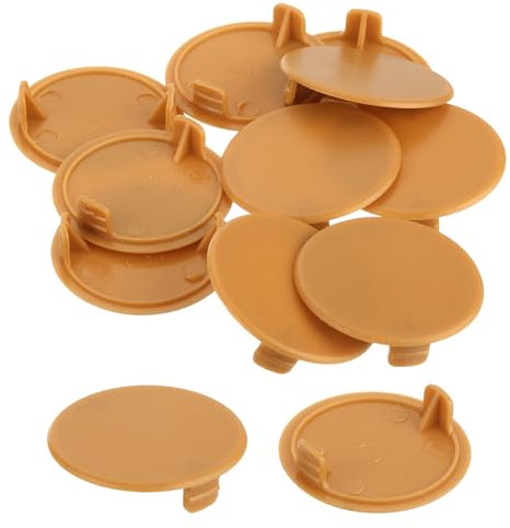 QUARKZMAN 10Pcs Cache-Trous de Charnière, 35mm Diamètre Cache-Trou Dissimulé en Plastique, Capuchons Ronds de Type Affleurant pour Armoire de Meuble, Kaki