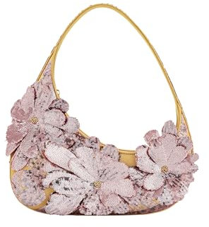 JW PEI Harlee Borsa A Spalla Da Donna-Paillettes Rosa