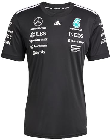 adidas Women's Mercedes - AMG Petronas Formula ONE Team Driver Jersey Black Women, Black/White, XS