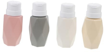 Mikinona 4pcs Press Bottles Cleaning Liquid Dispensers Empty Remover Bottles for Nail Art and Manicure Use