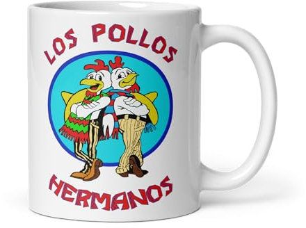 Los Pollos Hermanos Tasse 330 ml – Heisenberg & Gustavo Fring Design – Kult TV Serie Souvenir – Chicken Restaurant Fanartikel