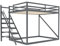 Hochbett 140x200cm aus Massivholz mit Sicherheitsleiter und Lattenrost, Grau