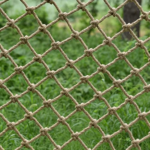 Outdoor Climbing Treehouse Net Thick 14mm Natural Jute Rope Netting Heavy Duty Cargo Safety Net for Balcony 15cm Mesh Anti Falling Net.