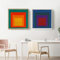LATAFA Josef Albers Poster 《Hommage an das Quadrat》 Josef Albers Wandkunst Josef Albers Drucke Und Leinwandmalerei Für Wohnkultur Bilder 40x40cmx2 Kein Rahmen