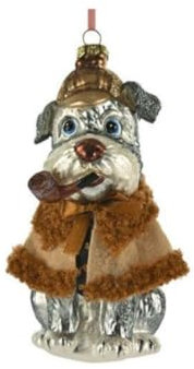 Gift Company Hänger Schnauzer Detektiv, grau/braun, 8,5x15,5x7cm