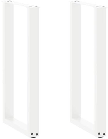 vidaXL Couchtischbeine U-Form 2 Stk. Weiß 28x(72-73) cm Stahl, Tischbein, Tischbein Metall, Esstischbein, Möbelbein, Schreibtischbein