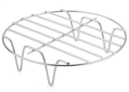Genérico Rejilla para Freidora De Aire,Rejilla Redonda Air Fryer, Rejilla De Cocción Redonda De Acero Inoxidable, Accesorios para Aire Multiusos, Parrilla Soporte para Hornear, Cocinar, Secar Al Vapo