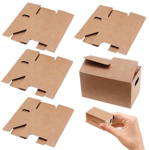 Alovez 5 Stück Miniatur Umzugskartons für Basteln und Dekoration 8x4,3x5cm Kraftpapier Miniatur-Box Ideal für Puppenhäuser