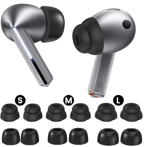Delidigi Ohrstöpsel Kompatibel mit Samsung Galaxy Buds3 Pro 2024, S/M/L【3 Paar Memory Schaum+3 Paar Doppelflansch Silikon】 Geräuschunterdrückung Speicher Schaumstoff