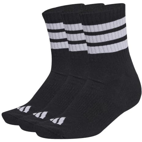 adidas Unisex 3 Stripes Cushioned Sportswear Mid Cut Socks 3 Pair Pack Socken