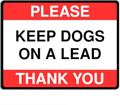 Polite Courtesy Notice Metal Sign for Street House Apartments Flats 15cm x 20cm - Please keep dogs on a lead