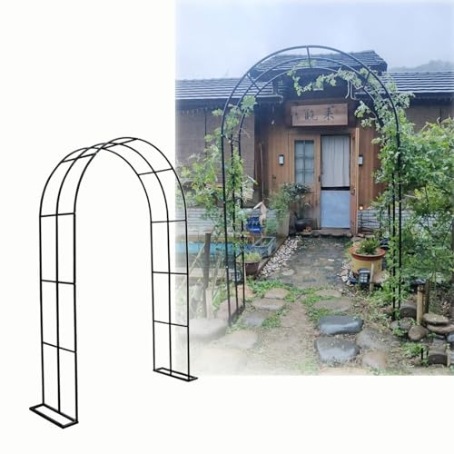 Arco da giardino in metallo, robusto, 120 x 220 cm, 180 x 250 cm, 240 x 250 cm, pergola per matrimoni, feste nuziali, cortile, patio, elegante pergolato nero per piante rampicanti