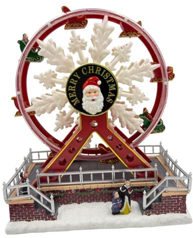 LOVIVER Riesenrad-Figur, dekorative Statue, Weihnachtsdekoration, rotierende Spieluhr, Desktop-Ornament für Regal, Festival, Kamin