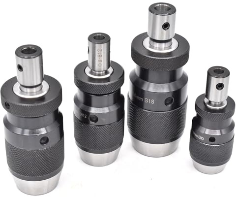 1set B16 B18 B12 B10 Tapper Chuck Self Tighten Keyless Drill Chuck +1PCS Adapter Motor Shaft Connecting Rod for Drilling Machine(Inner Hole 11mm -B12)