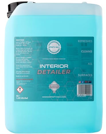 Infinity Wax Interior Detailer 5L – Anti-Static Cleaner for Leather, Alcantara, Plastics & Screens, Matte Finish, Lemon & Lime Scent, Easy to Use Car Interior Detailing Spray