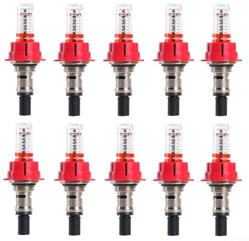 10 Pcs Underfloor Heating Manifold Flow Meter, Visual Flow Monitoring Regulator for Underfloor Heating Systems, Regulator Optimizing Heat Distribution (1/2)