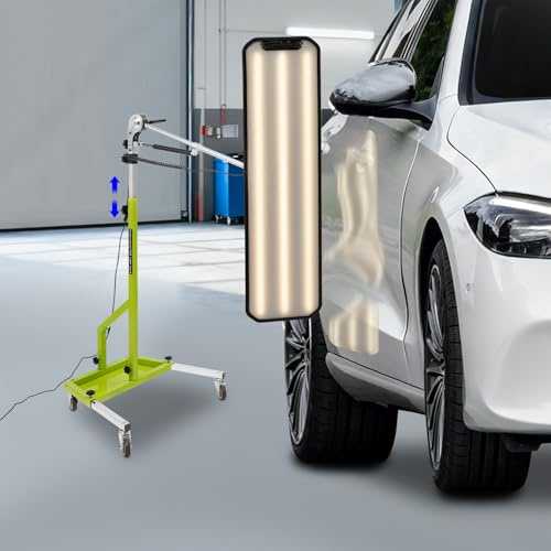 LED Dellen-Reparatur-Lichtwerkzeug, 6 Farben einstellbar PDR-Lampe mit Rollen und höhenverstellbarem Ständer, Reflektorplatte 95 * 26 cm, zum Überprüfung von Dellen auf Karosserieoberflächen (Grün)
