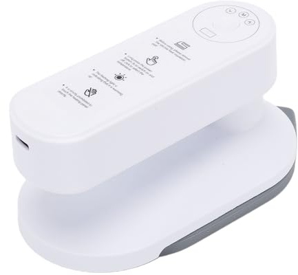 Yanmis Plancha de Viaje Inalámbrica sin Necesidad de Agua, Batería de 5000 MAh, 40 Minutos, Calentamiento Rápido de 30 Segundos, 3 Configuraciones de Temperatura 200 °C, Plancha de (WHITE)