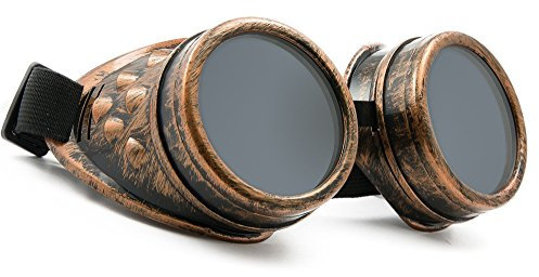 MFAZ Morefaz Ltd Welding Cyber Goggles Schutzbrille Schweißen Goth Cosplay Steampunk Antique Victorian (Copper)