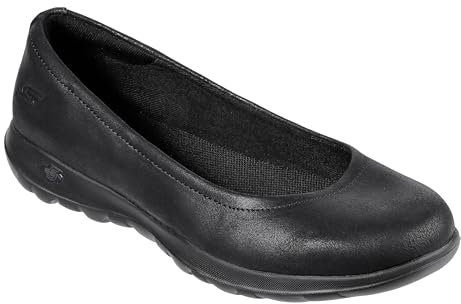 Skechers Women's Go Walk Lite - Gem Closed Toe Ballet Flats, Black Black Textile Trim Bbk, 6 UK