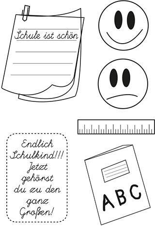 Efco Stempel Clear ?Einschulung 4?. transparent. A7/ 74 x 105 mm. 6-teilig