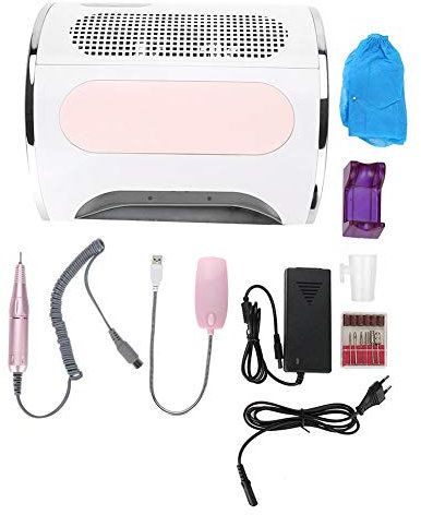 3 IN 1 Multifunktionale Nagelkunst Werkzeug Intelligent Nagellampe mit Timer Nagel Trockner Nagel Staubsauger Elektrische Nagelfeile Maniküre, Rosa(Rosa)