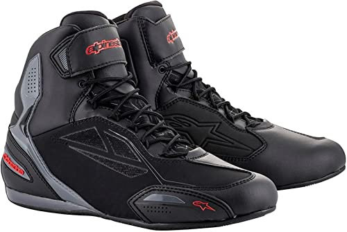 Alpinestars Stivali da moto Faster-3 Drystar Shoes Black Grey Red, Nero/Grigio/Rosso, 38