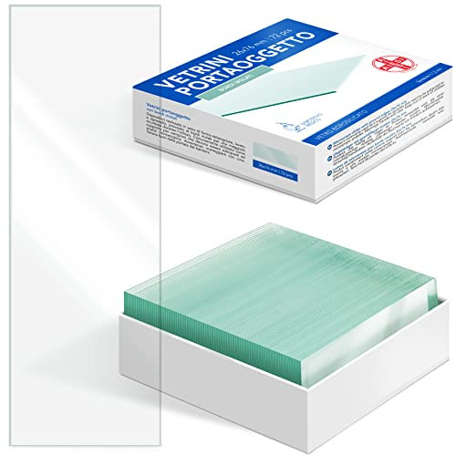 AIESI® Lames de Microscope à Bords rectifiés sans Bande sablée Dimensions 26x76 mm (Paquet de 72 pièces)