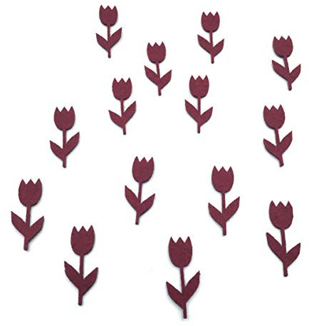 BIASTO Streu-Deko Tulpen aus Filz - für eine perfekte Tischdekoration und als Bastelbedarf (Bordeaux)