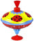Lena 52261 Brummkreisel Glückskäfer Ø 16 cm, Metall Schwungkreisel aus Blech, klassischer Pumpkreisel, Blechkreisel mit Käfer Motiv, Kreisel mit Standfuss, Spielzeugkreisel für Kinder ab 18 Monate
