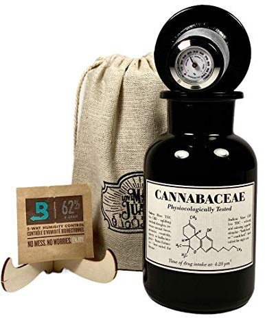 Love Mary Like Juana Weed Premium Glas mit Hygrometer