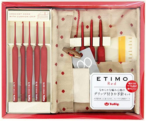 TULIP Etimo Red Crochet Hook Häkelnadel-Set TED-001e, Rot