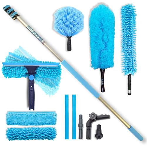 IGAD Pole Cleaning Kit with 3.6m (12ft) PoleExtension Pole Squeegee and 3 Dusting Attachments