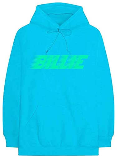 Rocks-off Billie Eilish Kapuzenpullover Logo and Blohsh Nue offiziell Neon Blau Pullover