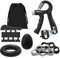 MoKo Set di Manopole Mani [6 Pezzi], Pinza Mano, Allenamento per Impugnatura, Potenziamento Muscolare, Palla Antistress, Presa Rinforzante, Attrezzi Palestra Casa, Accessori per Fitness, Nero