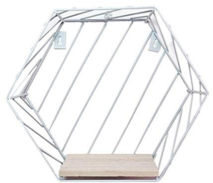 Moderne Tisch Vase Hexagon Metallblumen-Blumentopf Tray Cube Pergola Garten Bepflanzung Blume Home Decoration (Color : Twill white L)