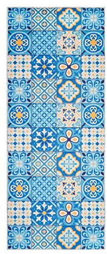 wunderlin Läufer Flur Teppich Küche Collection Waschbarer Modernes Design, Wertvoll Verwenden Für Teppichlaeufer, rutschfest und Küchenläufer | Nützlich Küchenteppich Waschbar (Big Tiles, 60x150)