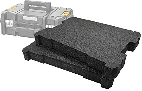 Shadow Foam TSTAK/ProStack Werkzeugkoffer-Einsatz [Doppelpack] anpassbarer Schaumstoff für DeWalt/Stanley Modular Systeme | Ideal für Lean, 5S, Kaizen & Custom Organizer (50mm, Schwarz)