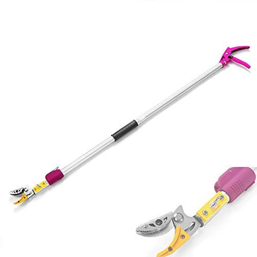 KS Tools HIOD 2,2 M Extra Lange Gartenschere Zum Schneiden und Halten Bypass-Schere Max. Schneiden 1/2 Zoll Obstpflücker und Baumschneider für Den Garten