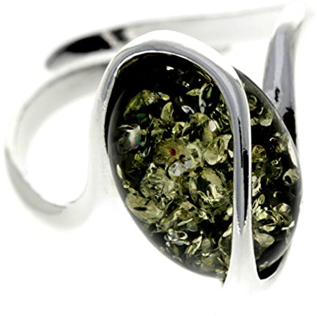 SilverAmber Jewellery Verstellbarer ringe aus 925er Sterlingsilber und baltischem Bernstein - GL477