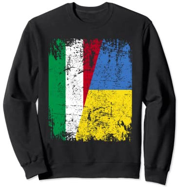 UCRAINA ITALIA Bandiera Amicizia Uomini Donne Bambini Felpa