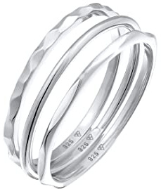 Elli Ring Damen Basic Stacking 3er Set 925 Silber