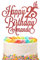 Personalised Happy Birthday Glitter Cake Topper Customised with Any Name & Any Age Party Cake Decoration for 1st 10th 13th 16th 18th 20th 21st 30th 40th 50th 60th 70th 80th (Red)