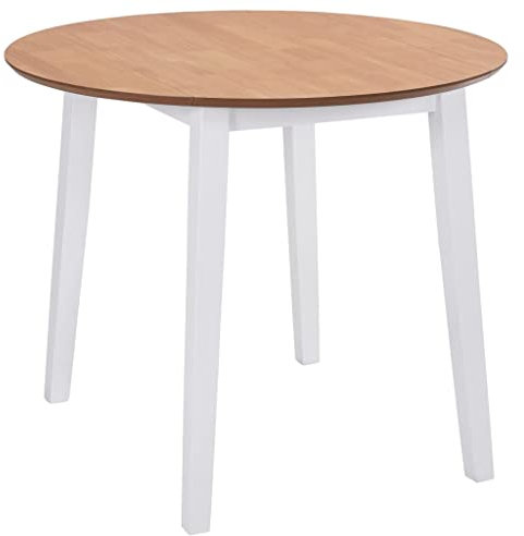 Makastle Runder Esstisch Klappbar Küchentisch Büro Konferenztisch Kaffeetisch Beistelltisch Esszimmertisch Speisetisch Tisch Klapptisch Esszimmer Küche MDF Weiß 90 x 75 cm